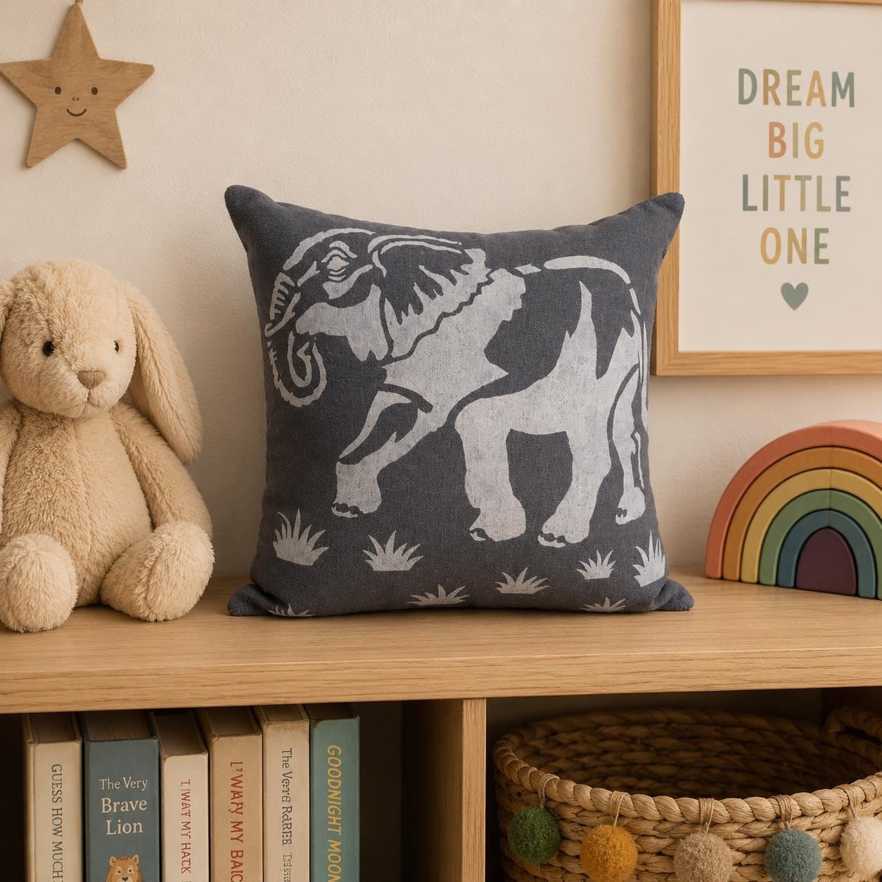 Handprinted Safari Pillows: Wild Animal Nursery Decor, Animal Lover Gift