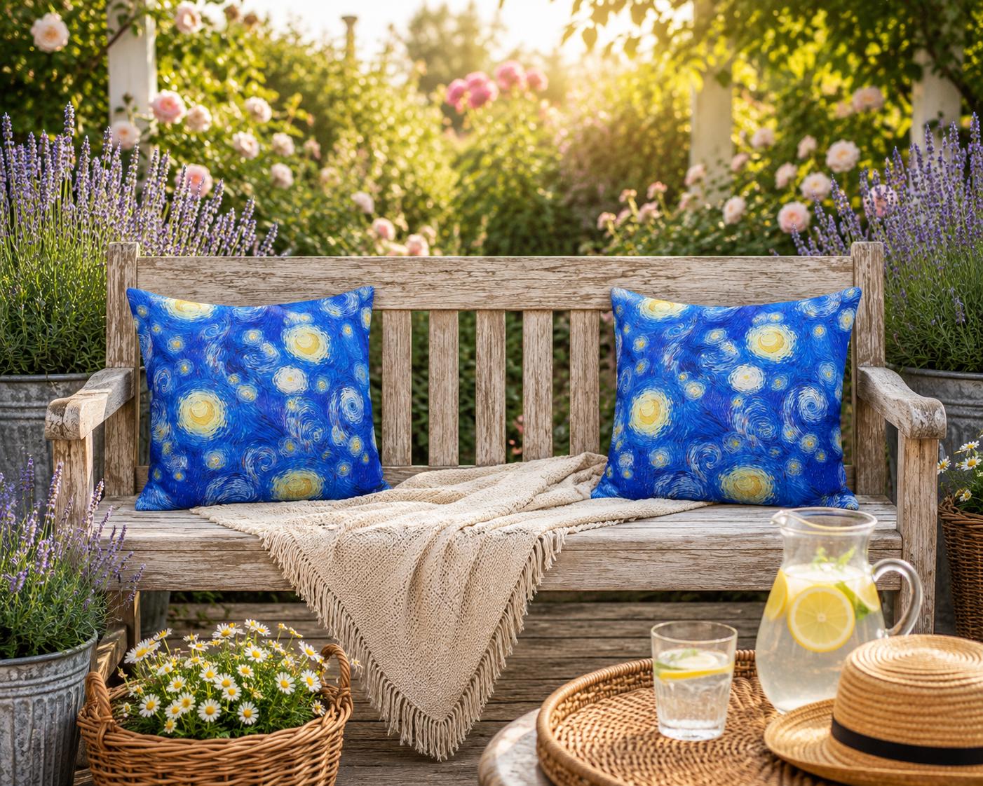 Van Gogh Print Outdoor Cushions: Waterproof Patio Pillows