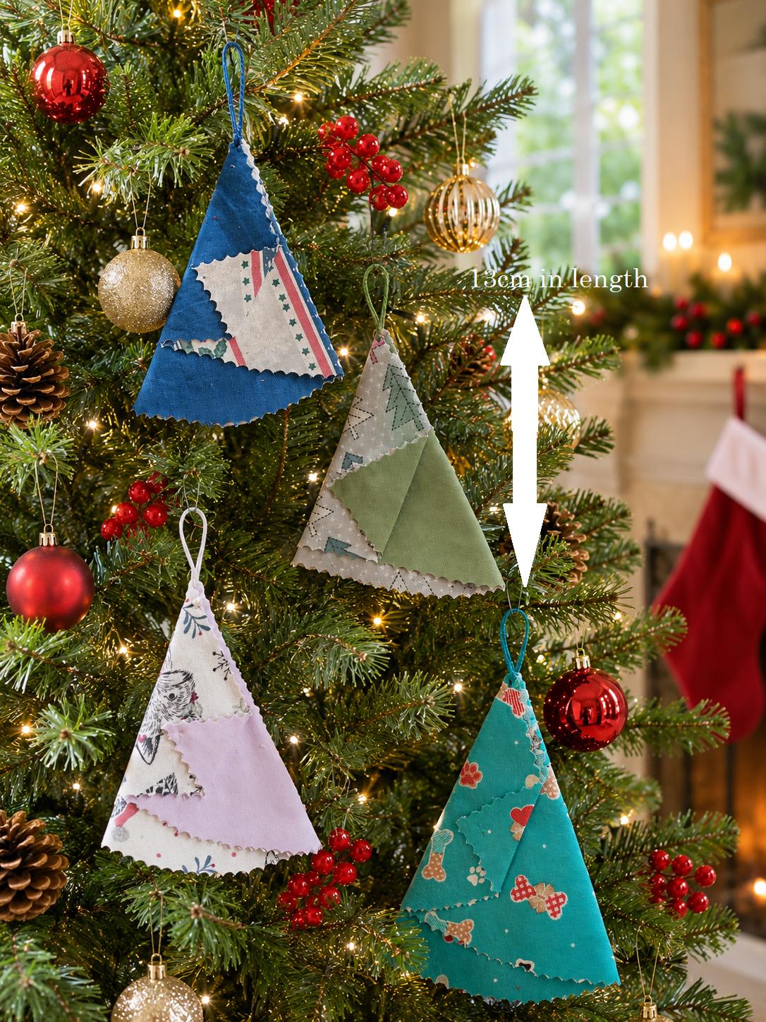 Handsewn Fabric Christmas Tree Ornament: Eco-Friendly Decor