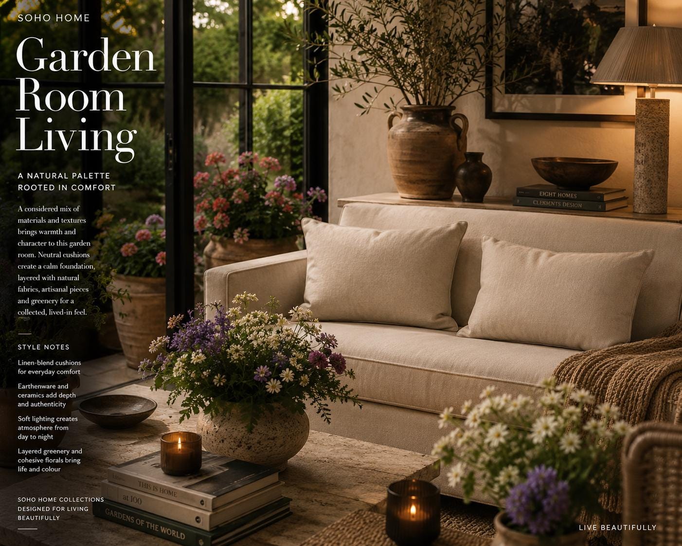 Waterproof Outdoor Cushions: Neutral Beige Garden Pillows (Set of 2)