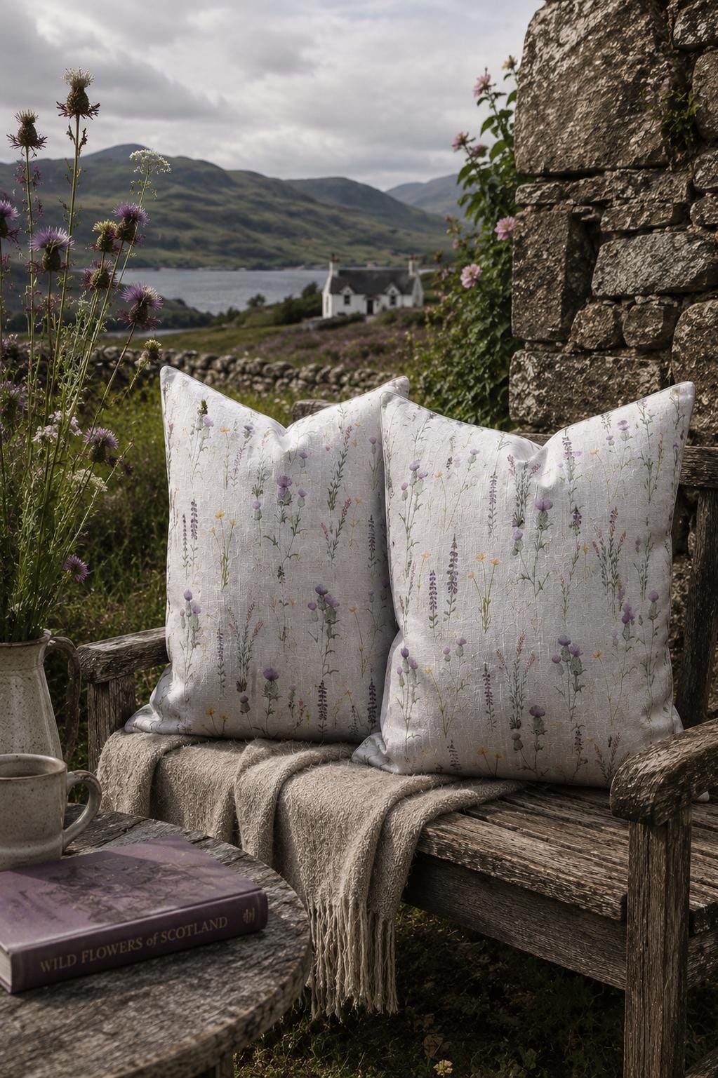 Floral Outdoor Cushions: Water Resistant Patio Pillows, Set of 2