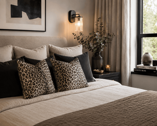 Leopard Print Cushions: Handmade Animal Print Decor, Pair - KJ Designs