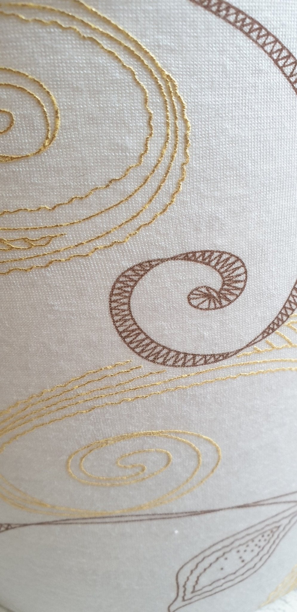Neutral Paisley Drum Lampshade: Minimalist Table/Pendant Light - KJ Designs