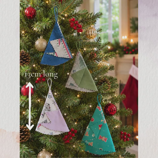 Handsewn Fabric Christmas Tree Ornament: Eco-Friendly Decor