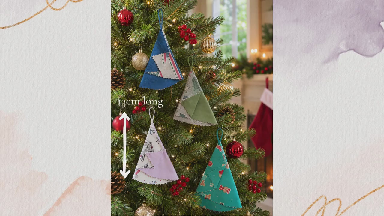 Handsewn Fabric Christmas Tree Ornament: Eco-Friendly Decor