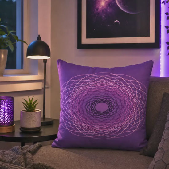Spirograph Print Pillows: Recycled Cotton Scatter Cushions (Set of 2)