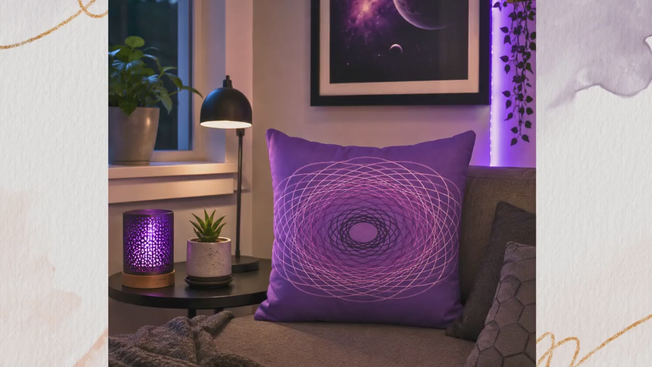 Spirograph Print Pillows: Recycled Cotton Scatter Cushions (Set of 2)