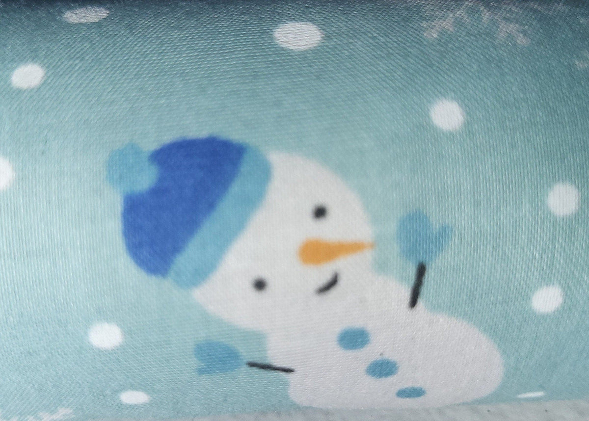 Set of 5 Handmade Fabric Christmas Crackers: Snowman Print Holiday Decor - KJ Designs