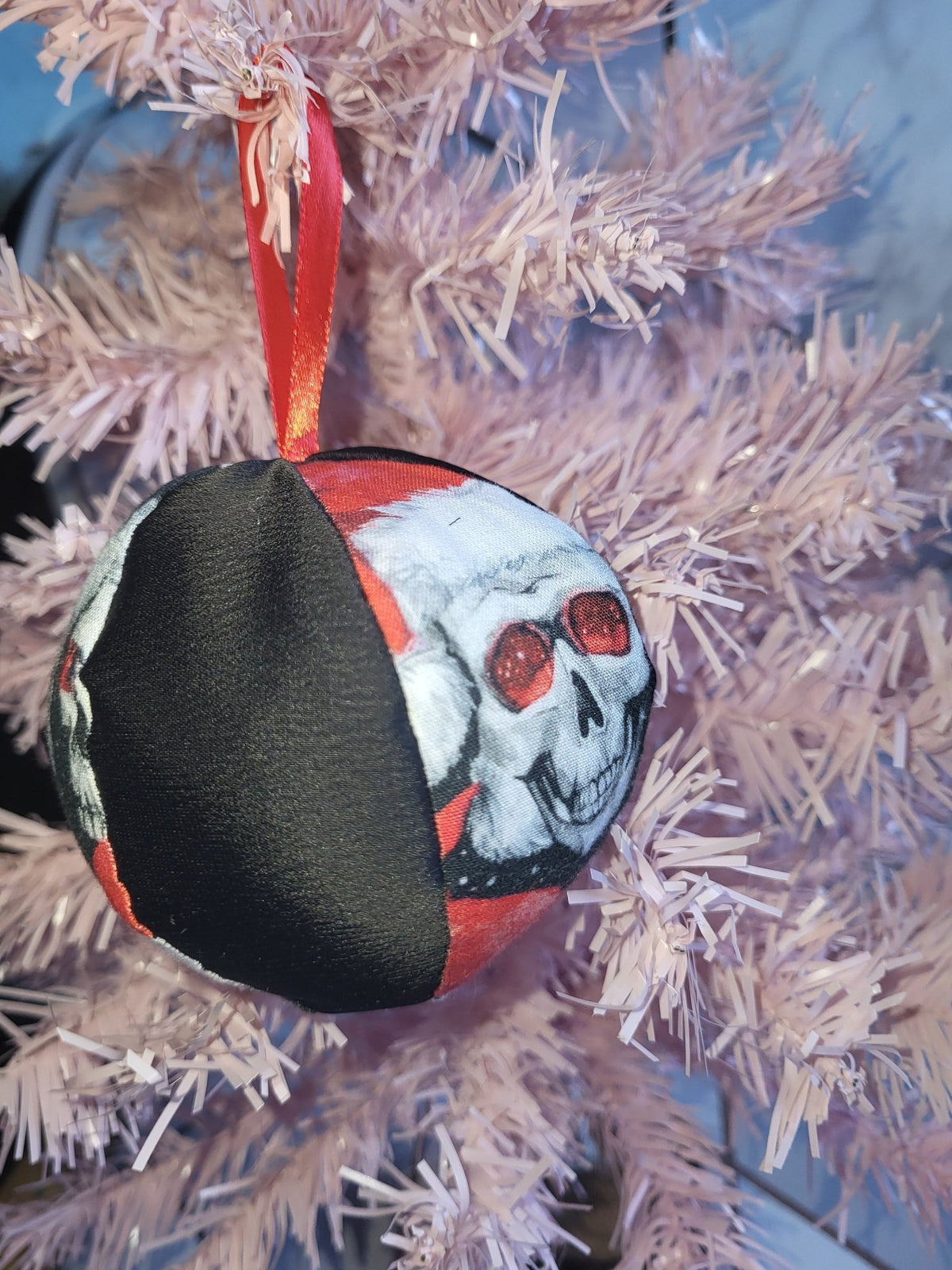 Skull Christmas Bauble – Handmade Alternative Gothic Tree Decoration - KJ Designs