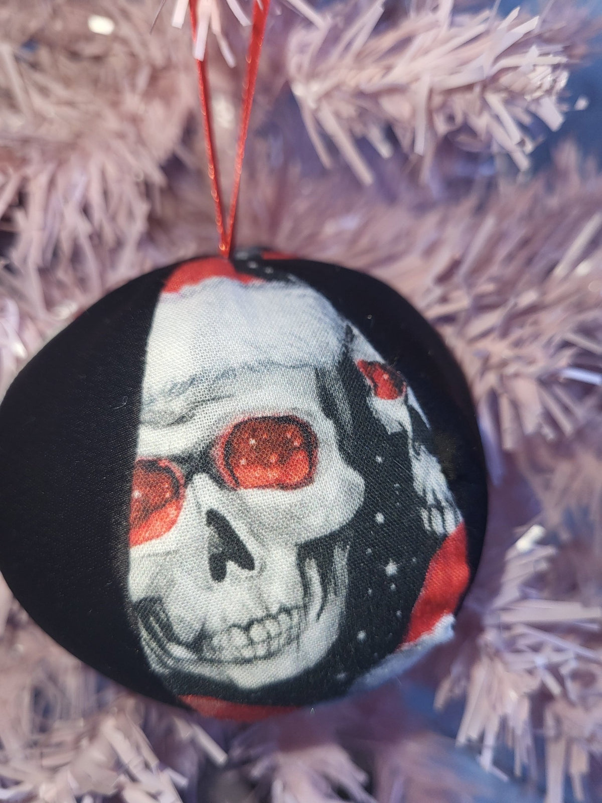 Skull Christmas Bauble – Handmade Alternative Gothic Tree Decoration - KJ Designs