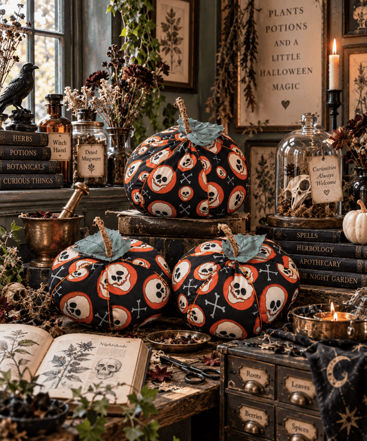 Skull Print Halloween Pumpkins: Spooky Handmade Decor - KJ Designs