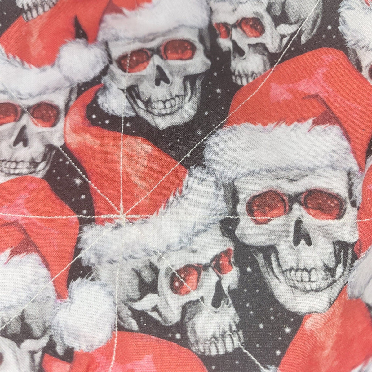 Skull Santa Hat Bowl Cozy: Alternative Christmas Decor - KJ Designs