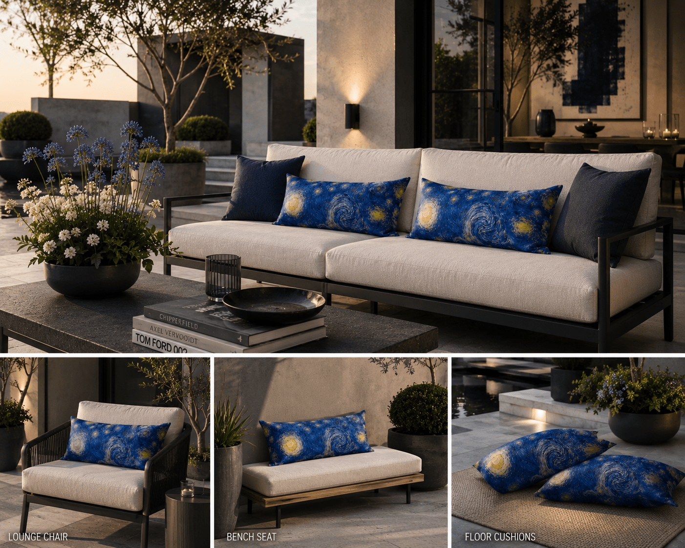 Van Gogh Print Outdoor Cushions: Waterproof Patio Pillows - KJ Designs
