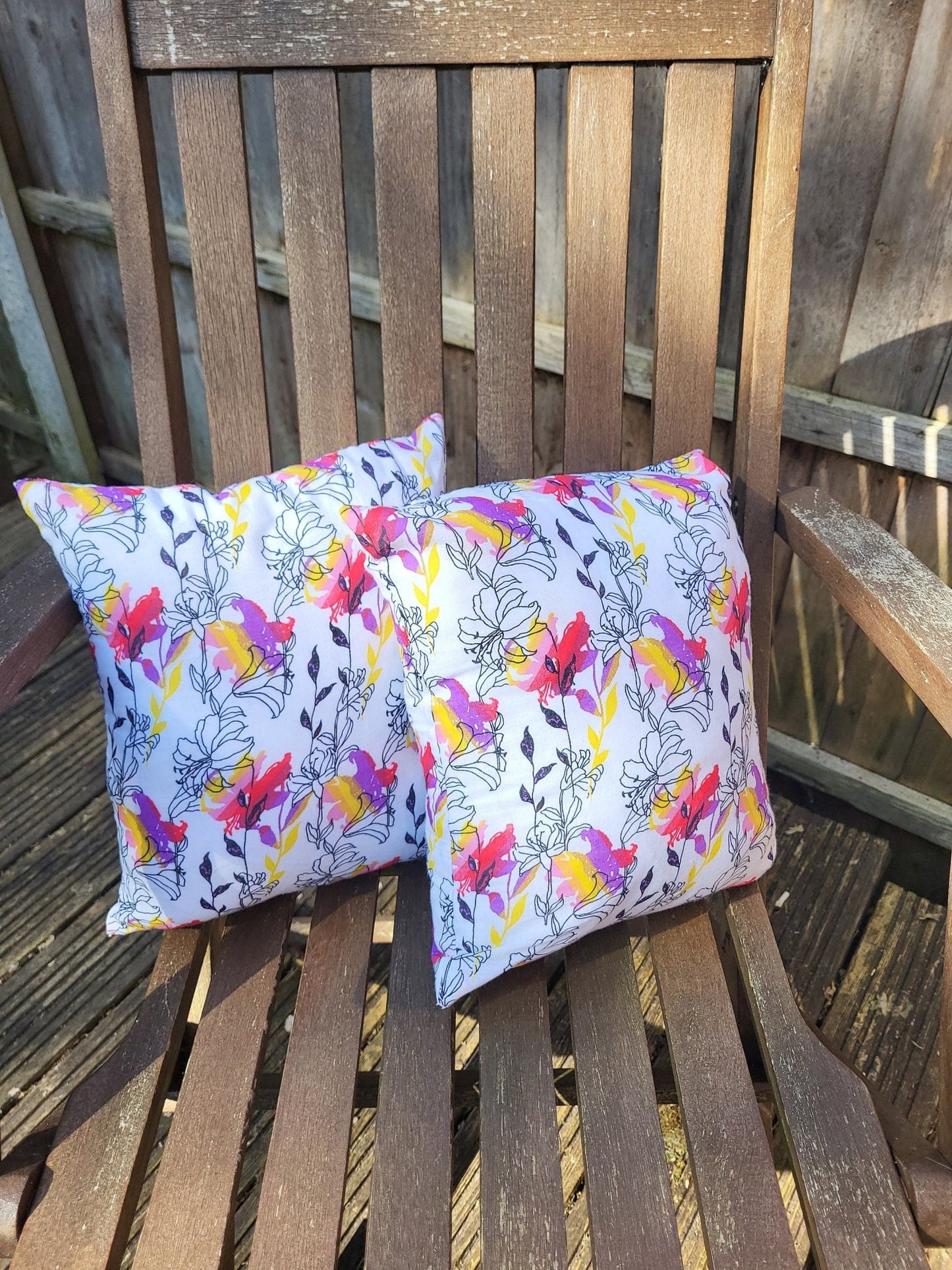 Vibrant Floral Cushion Set: Handmade Colorful Throw Pillows - KJ Designs