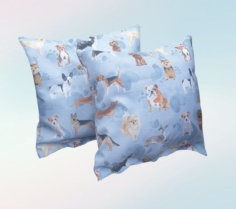 Water-Resistant Dog Print Outdoor Cushion: Recycled Insert (32cm) - KJ Designs