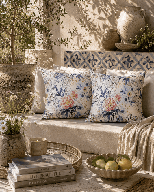 Water-Resistant Floral Garden Cushions: Outdoor Decor Set - KJ Designs