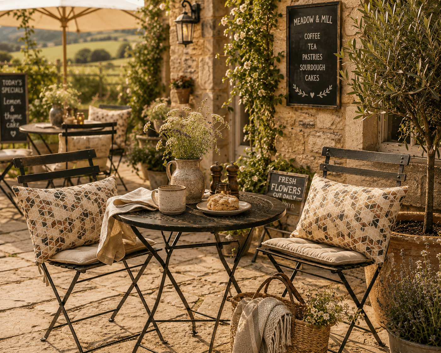 Water Resistant Outdoor Cushion: Geometric Print Patio Decor - KJ Designs