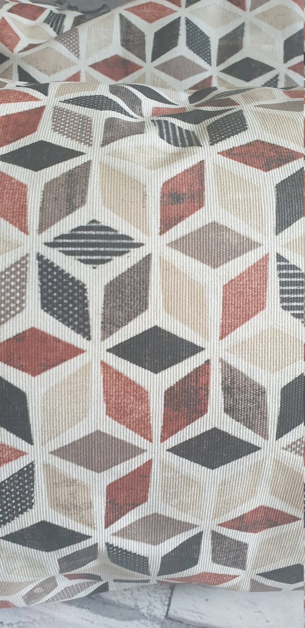 Water Resistant Outdoor Cushion: Geometric Print Patio Decor - KJ Designs