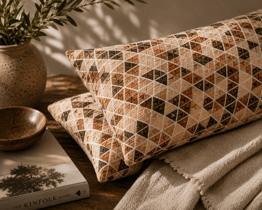 Water Resistant Outdoor Cushion: Geometric Print Patio Decor - KJ Designs