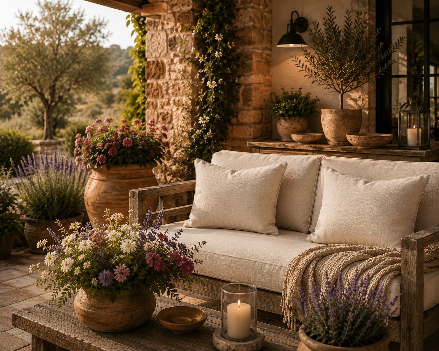 Waterproof Outdoor Cushions: Neutral Beige Garden Pillows (Set of 2) - KJ Designs