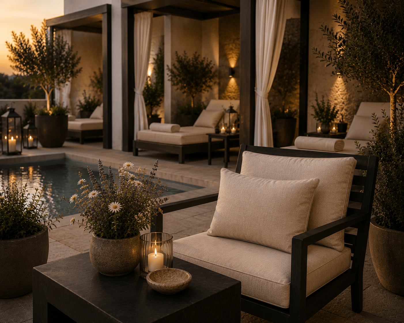Waterproof Outdoor Cushions: Neutral Beige Garden Pillows (Set of 2) - KJ Designs